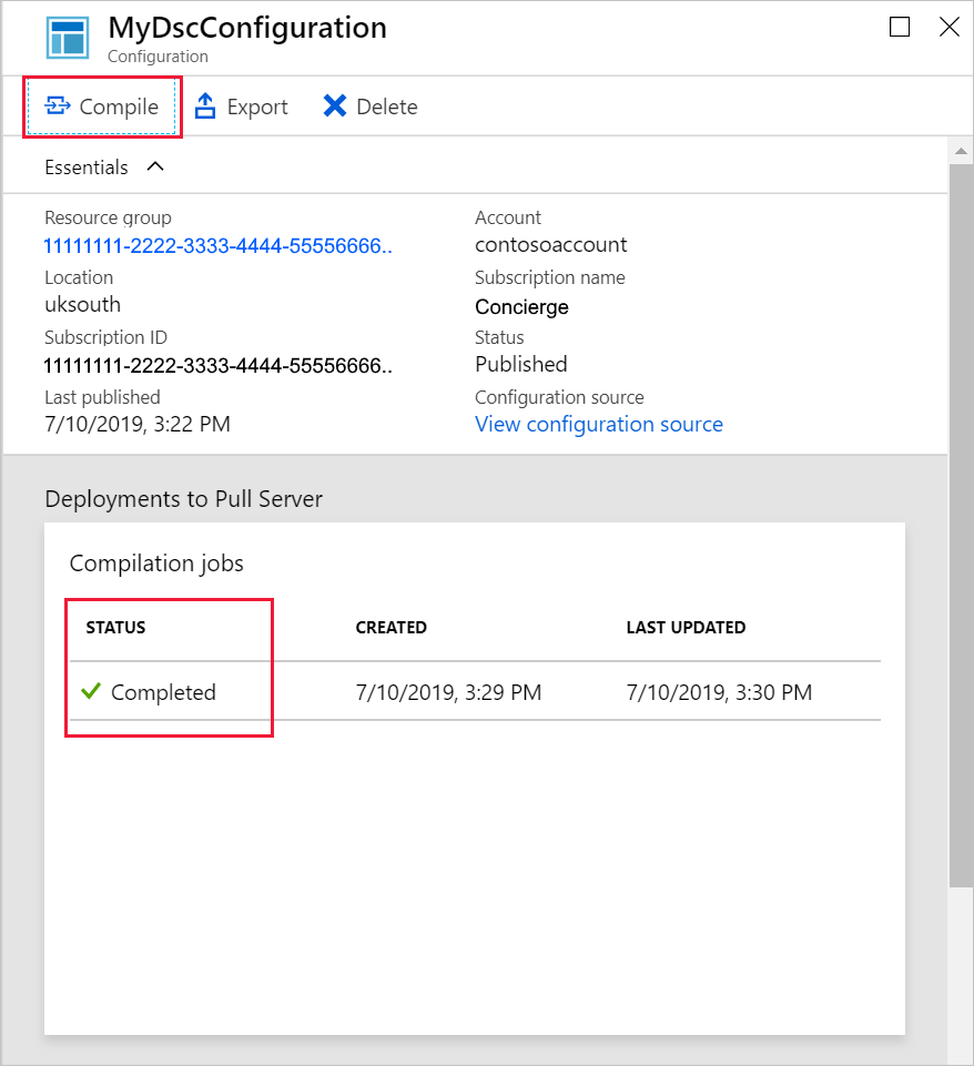 Azure Portal DSC